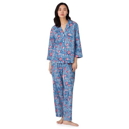 Lauren Ralph Lauren Cotton Lawn 3/4 Sleeve Notch Collar Pajama